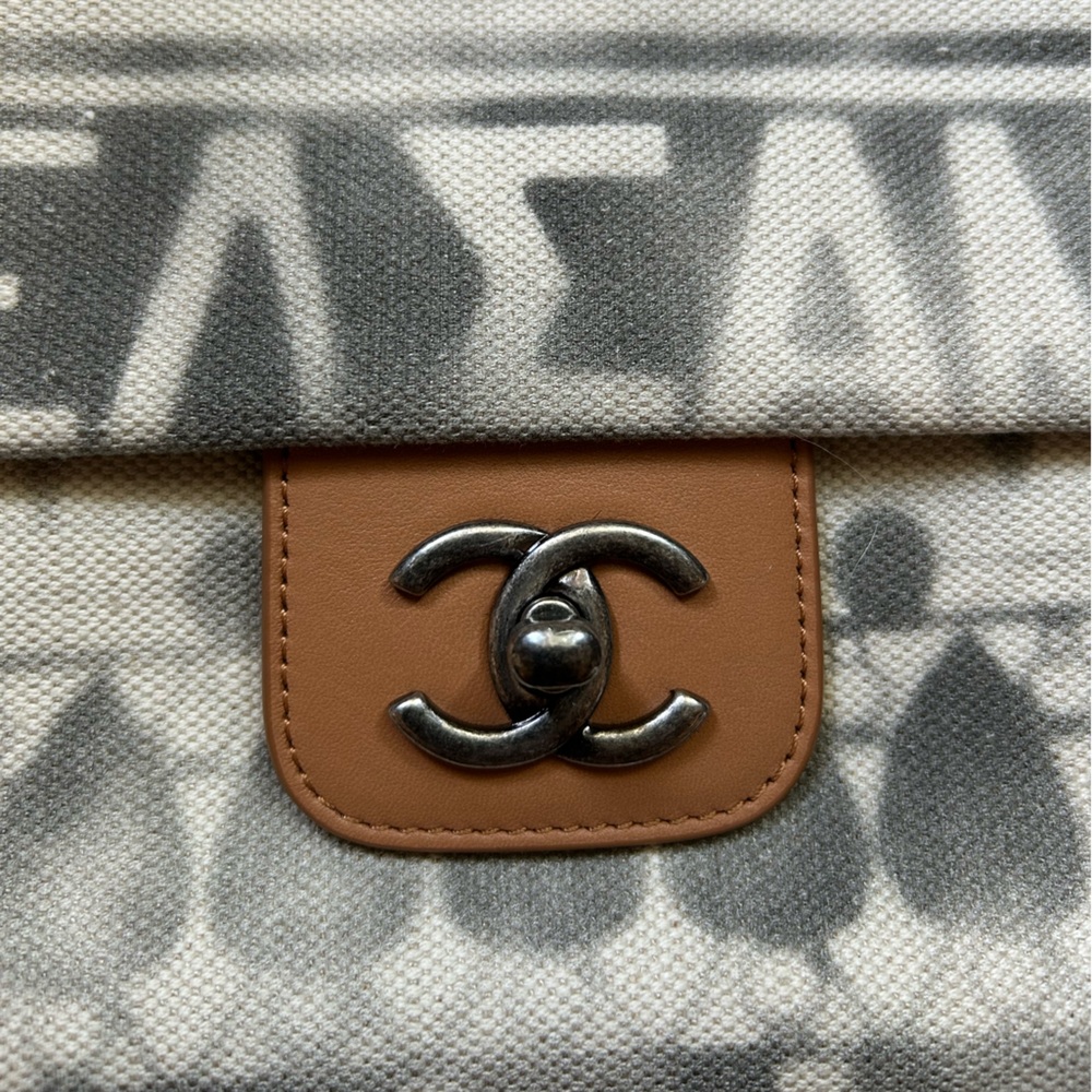 Chanel Iliad Greek Canvas Pouch Clutch - Picture 2 of 7